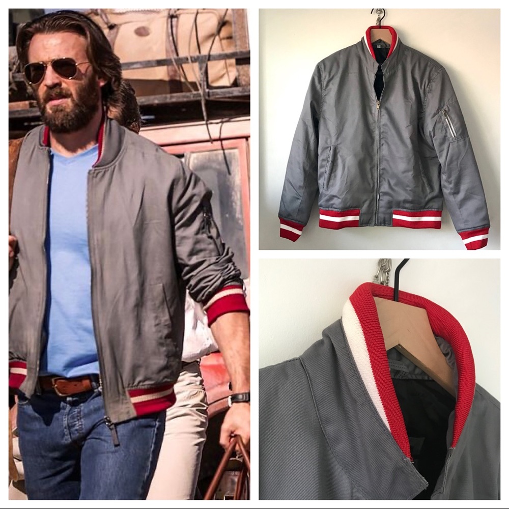 🤩Banana Republic🤩 Gray Varsity Bomber Zip jacket